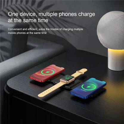 3 in 1 foldable wireless charger stand for iPhone | Airpods | Apple Watch | Android